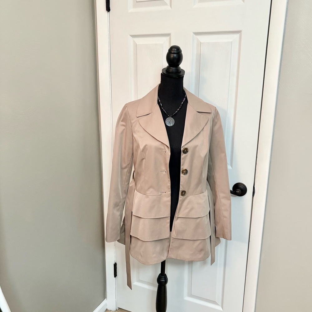 Chic Tan Ruffled Hem Jacket🤎 - Picture 7 of 8